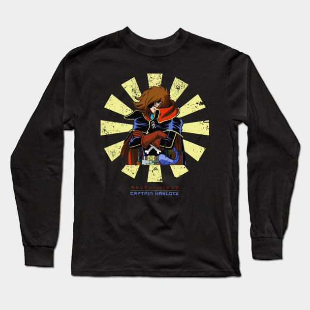 Captain Harlock Retro Japanese Long Sleeve T-Shirt by Nova5